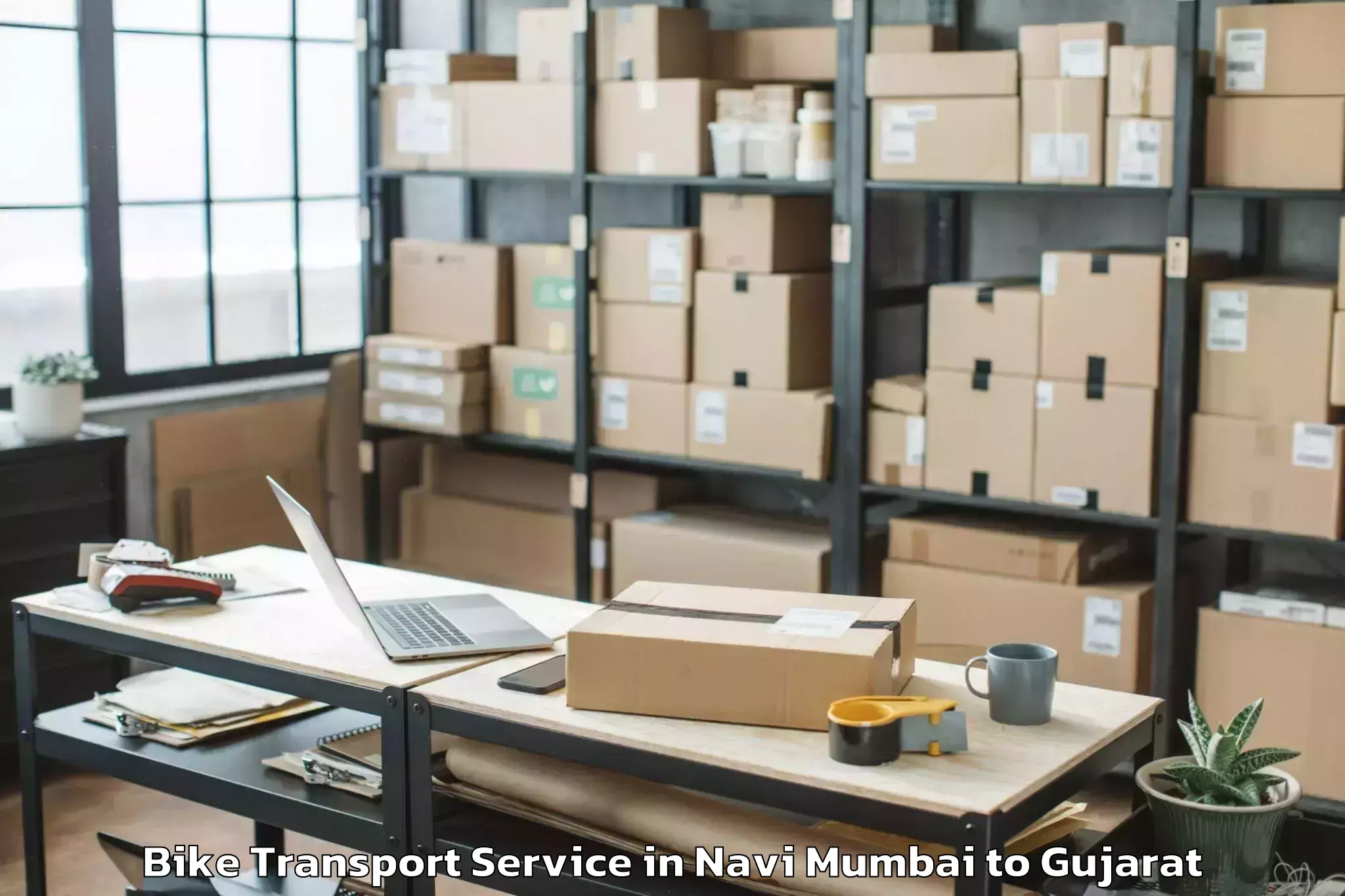 Book Navi Mumbai to Jhagadia Bike Transport Online